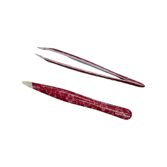 Simco Slant Pro-Tweezer Glitter Handle Red