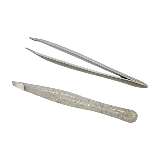 Simco Slant Pro-Tweezer Glitter Handle White
