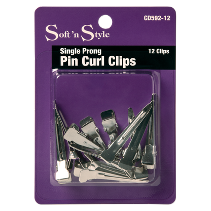 Single Prong Pin Curl Clips - 12 clips #CD592-12