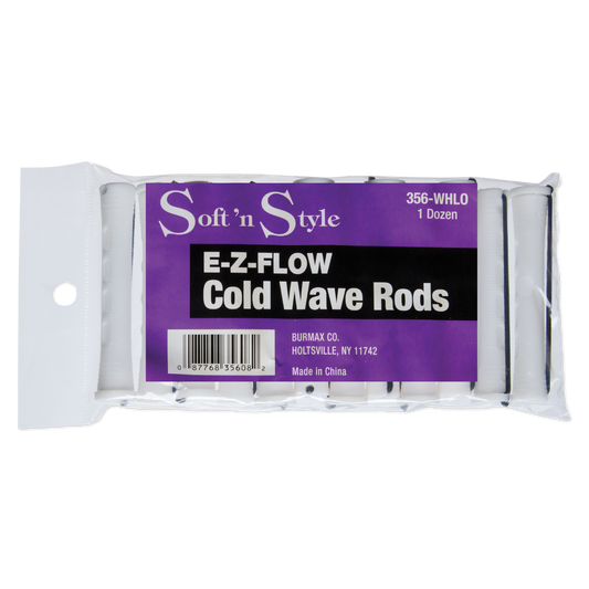 Soft ’n Style Concave Cold Wave Rods, Long White, pack of 12 #356-WHLO