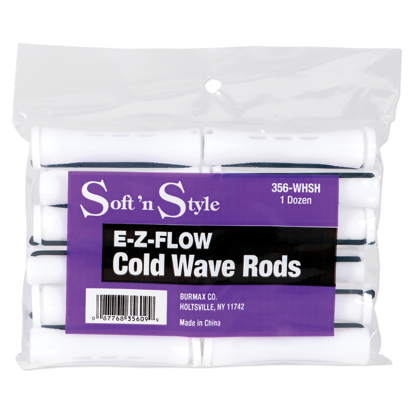 Soft ’n Style Concave Cold Wave Rods, Short White, pack of 12 #356-WHSH