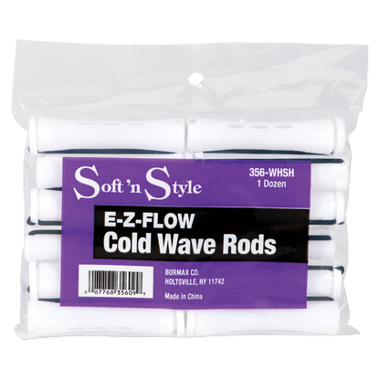 Soft ’n Style Concave Cold Wave Rods, Short White, pack of 12 #356-WHSH