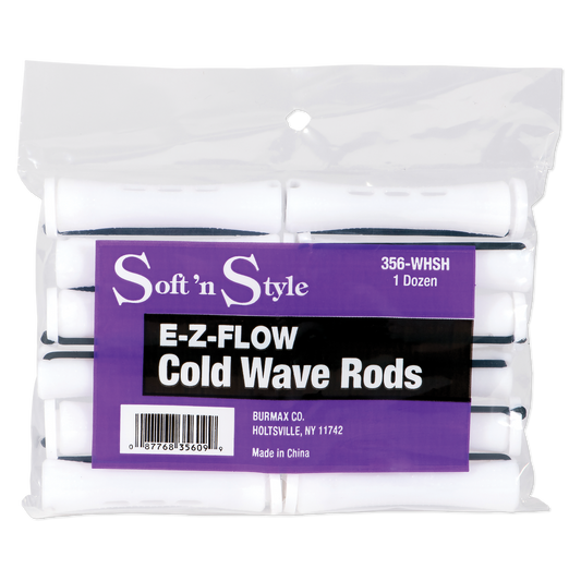 Soft ’n Style Concave Cold Wave Rods, Short White, pack of 12 #356-WHSH