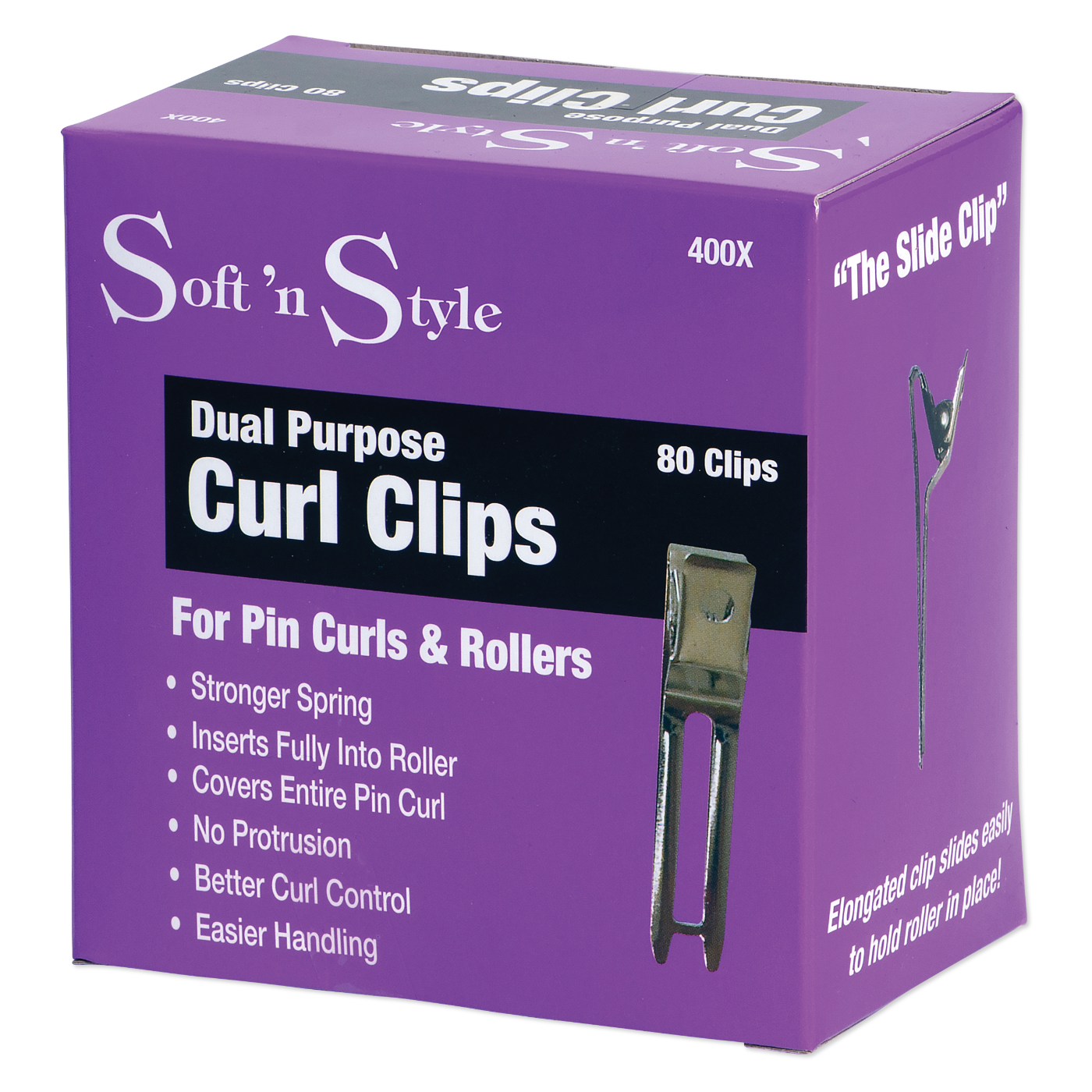 Soft ’n Style Double Prong Pin Curl Clips, box of 80 #400X
