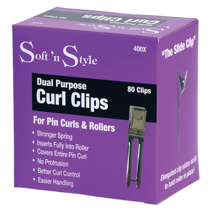 Soft ’n Style Double Prong Pin Curl Clips, box of 80 #400X