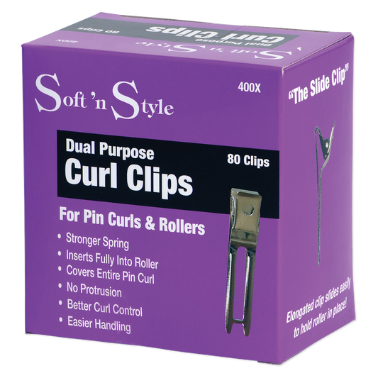 Soft ’n Style Double Prong Pin Curl Clips, box of 80 #400X