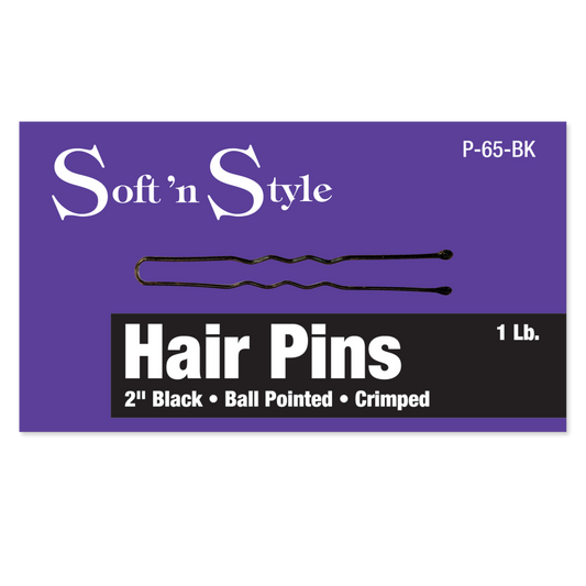 Soft ’n Style Hair Pins, Black, 1 lb. box - 2" #P-65-BK