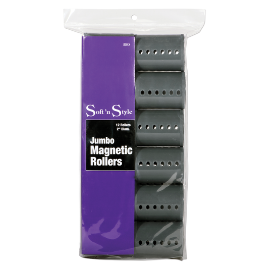 Soft ’n Style Jumbo Magnetic Rollers - Grey, 2" #804X