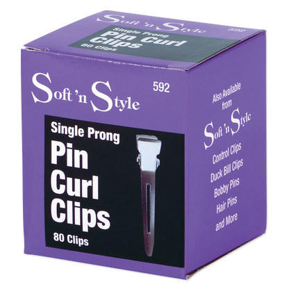 Soft ’n Style Single Prong Pin Curl Clips - box of 80 #592