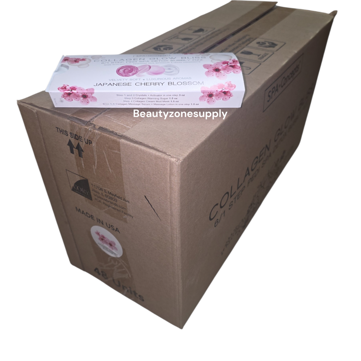 Spa Concepts Collagen Glow Bliss 6 in 1 Step Pedi Case 48 set