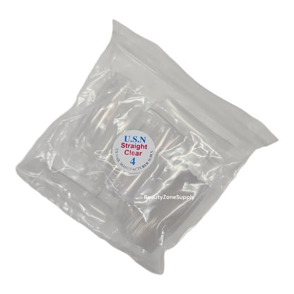 USN Straight Clear Nail Tips Refill – 50 Piece Bag