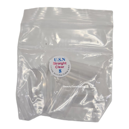 USN Straight Clear Nail Tips Refill – 50 Piece Bag