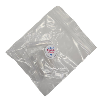 USN Straight Clear Nail Tips Refill – 50 Piece Bag