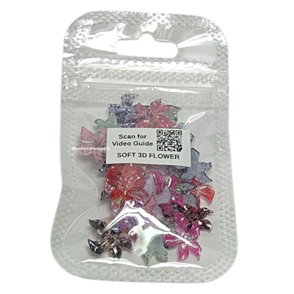 Sumika Soft 3D Flower Charms – Mix Colors
