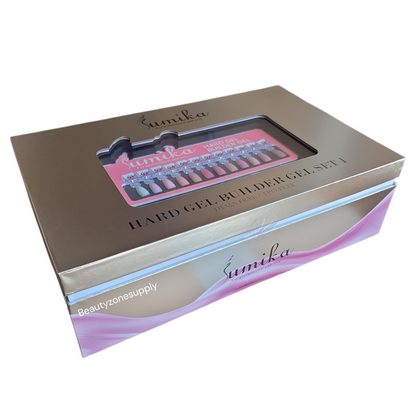Sumika HEMA & TPO Free Builder Gel in Jar Set 01 12 Color Free Clear & Gel Brush