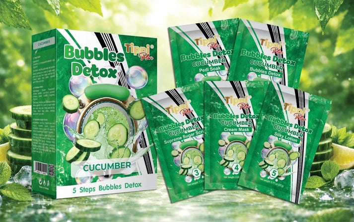 Tippi Plus Bubble Detox 5-Step Pedicure Cucumber Case 36 Kits