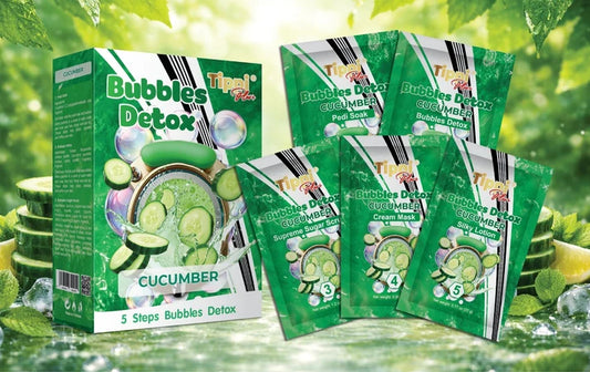 Tippi Plus Bubble Detox 5-Step Pedicure Cucumber Case 36 Kits