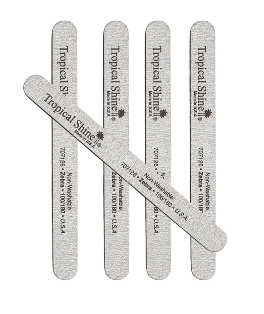 Tropical Shine Regular 7.5 in Zebra Nail File 100/180 (5 PC) #17207