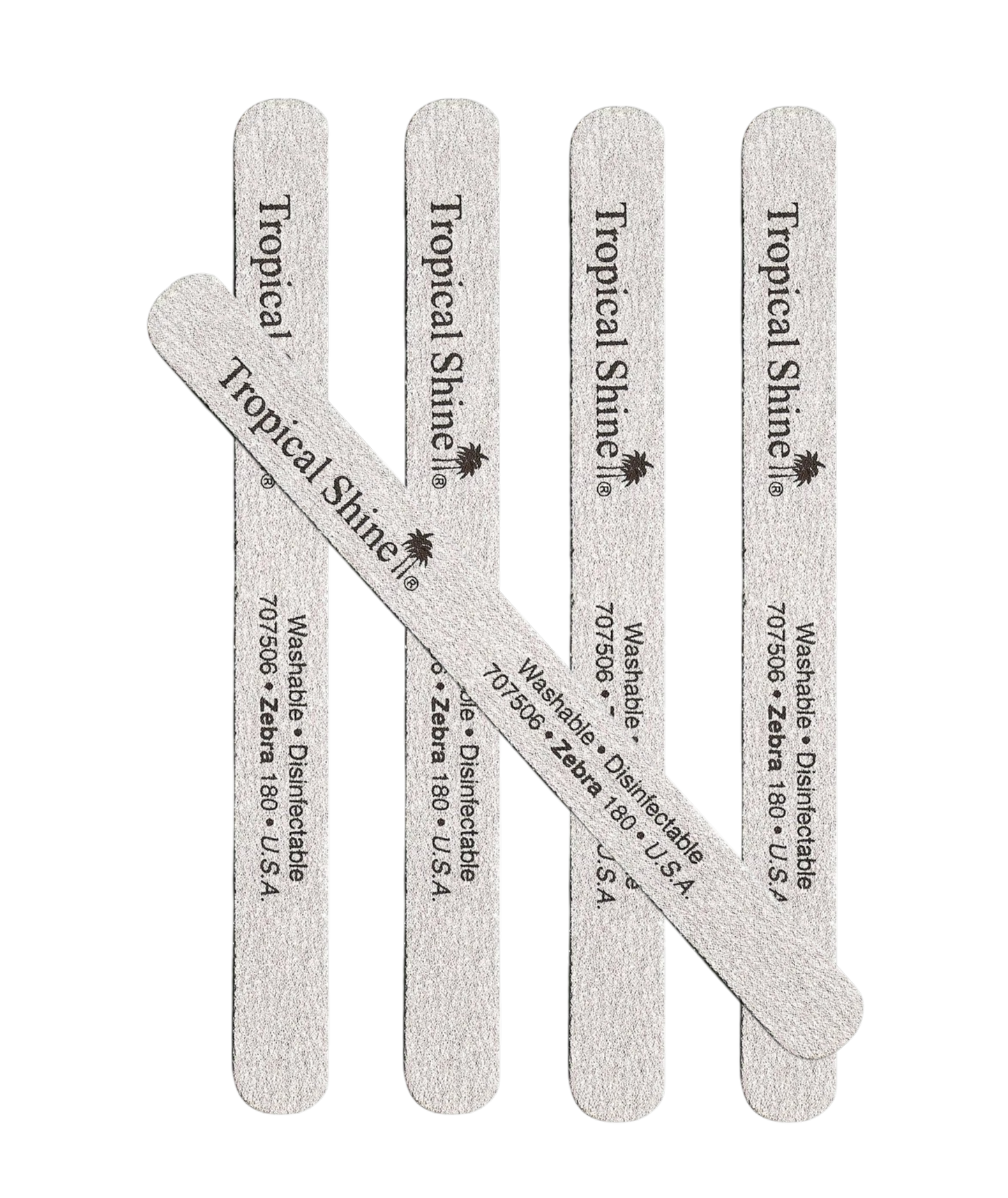 Tropical Shine Regular 7.5 in Zebra Nail File 180 (5 PC) #17261
