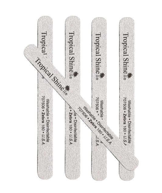 Tropical Shine Regular 7.5 in Zebra Nail File 180 (5 PC) #17261