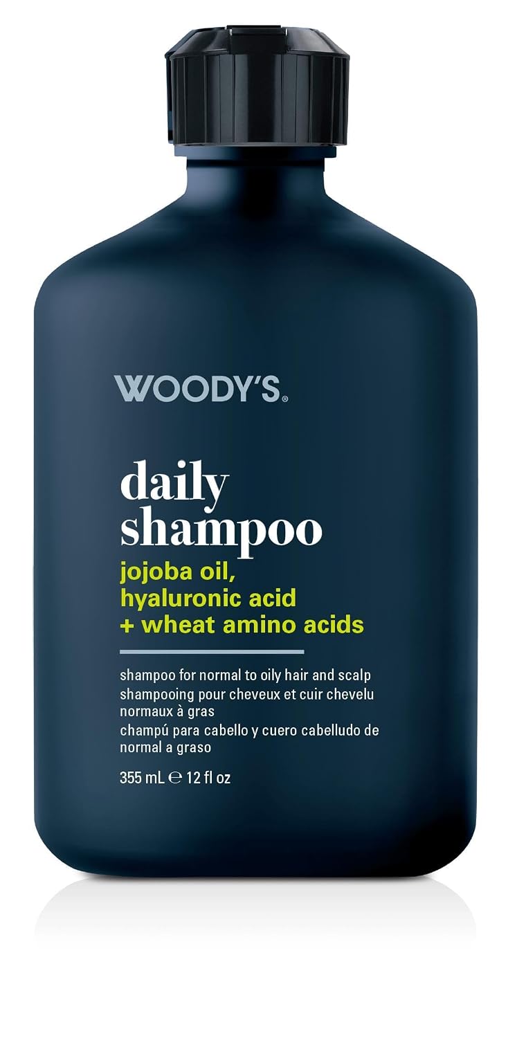 Woody's Daily Mens Shampoo – Refreshing Men’s Hair Cleanser 12 oz