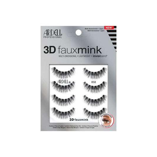 Ardell Strip Eyelashes 3D Faux Mink 4PK 858 #88060
