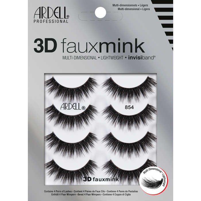 Ardell Strip Eyelashes 3D Faux Mink 854 4PK #71880