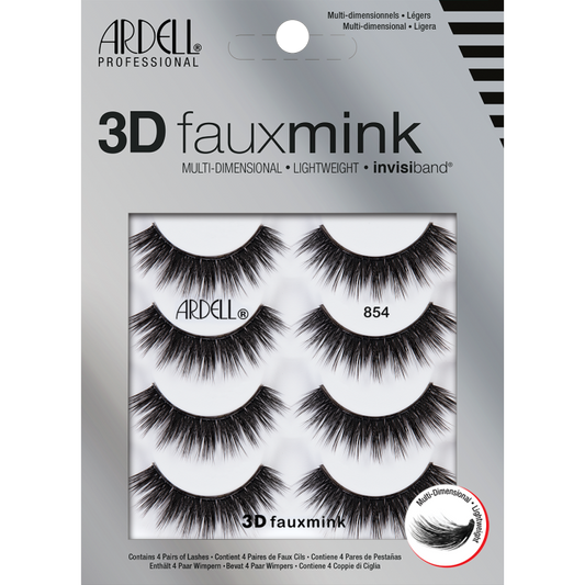 Ardell Strip Eyelashes 3D Faux Mink 854 4PK #71880