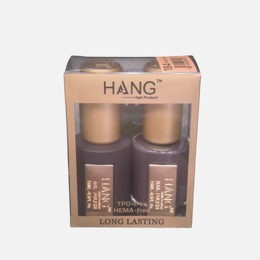Beauty Zone Nail Supply Hang 4-in-1 Midnight Tide gel polish duo set in dark purple shade with gold caps