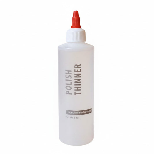 Beauty Zone Nail Supply 8 oz professional nail polish thinner in a clear squeeze bottle with a red cap