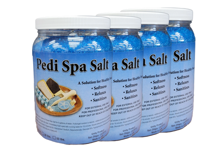 Beauty Zone Nail Supply Unity Hawaii Pedi Spa blue sea salt in a large plastic gallon container for professional use