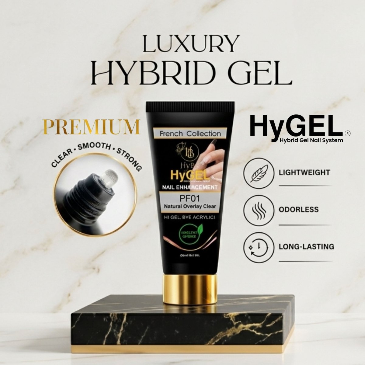 Hybrid Gel - HyGEL 60ml / #PF01 Natural Clear Overlay