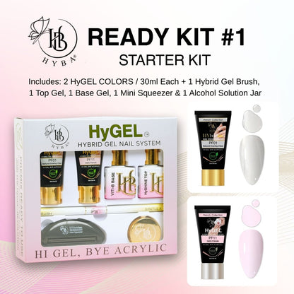 Hyba HyGEL® HYBRID DIY Home or Professional Gel Nail System - Ready Kit #1