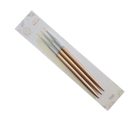 Monika Nail Art Brush strip Gold handle (3pcs/set)