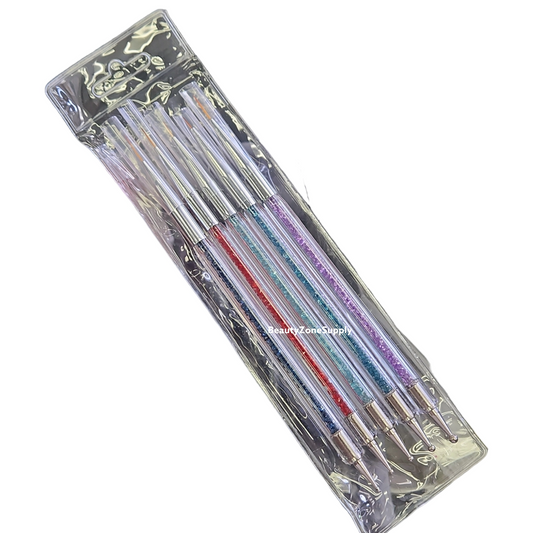 Nail Art Brush (5pcs/set) rhinestone handle