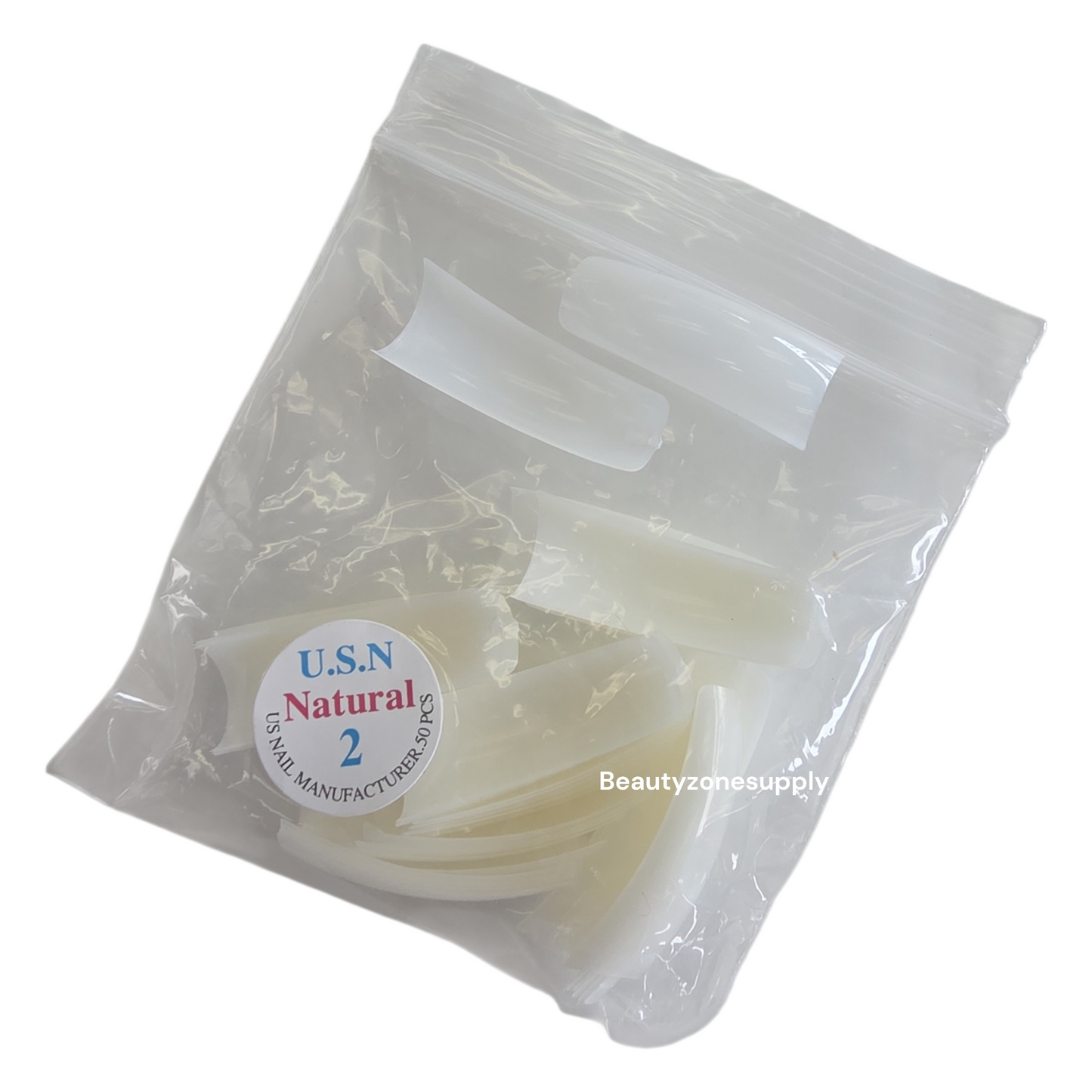 USN Reglular Natural Nail Tips Refill – 50 Piece Bag