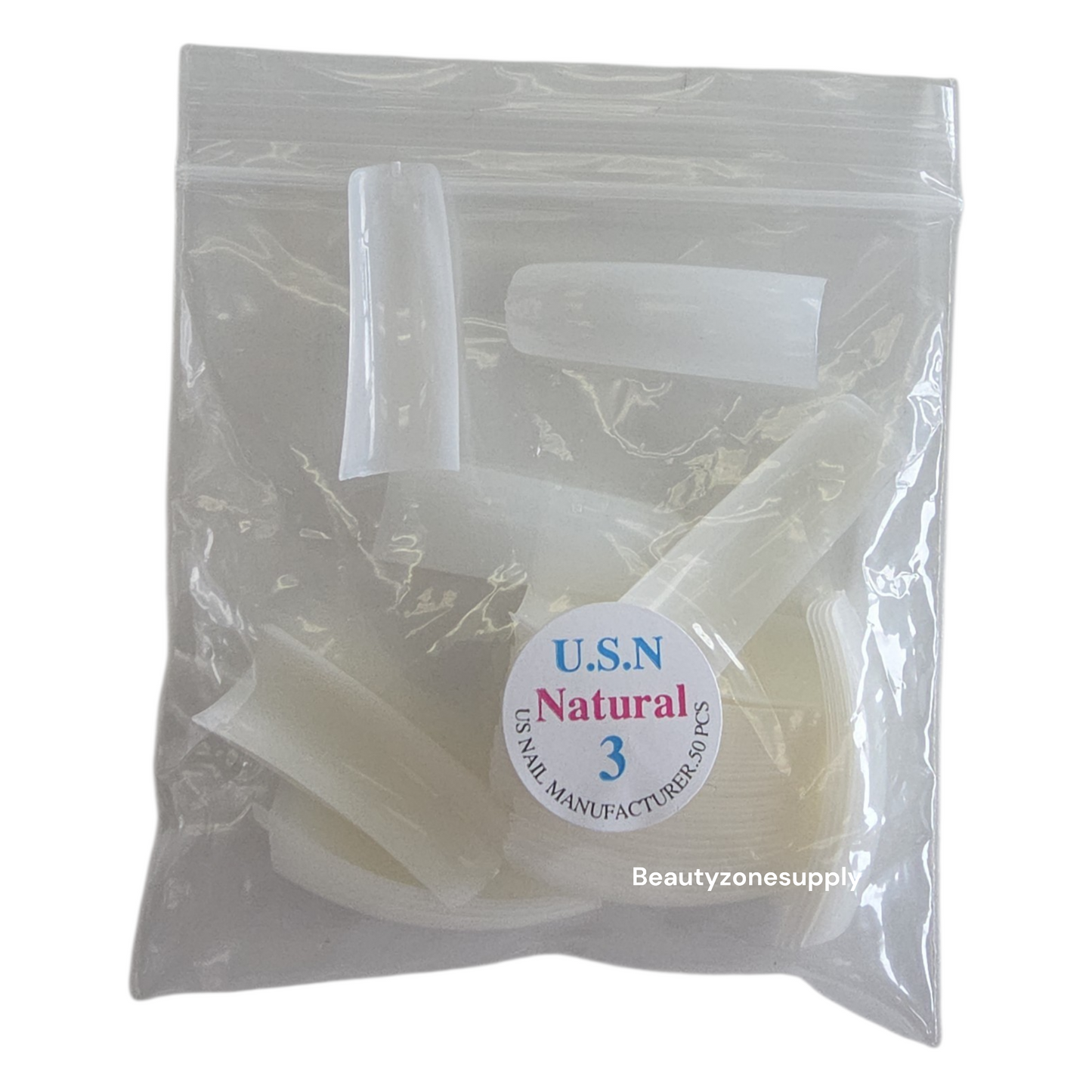 USN Reglular Natural Nail Tips Refill – 50 Piece Bag