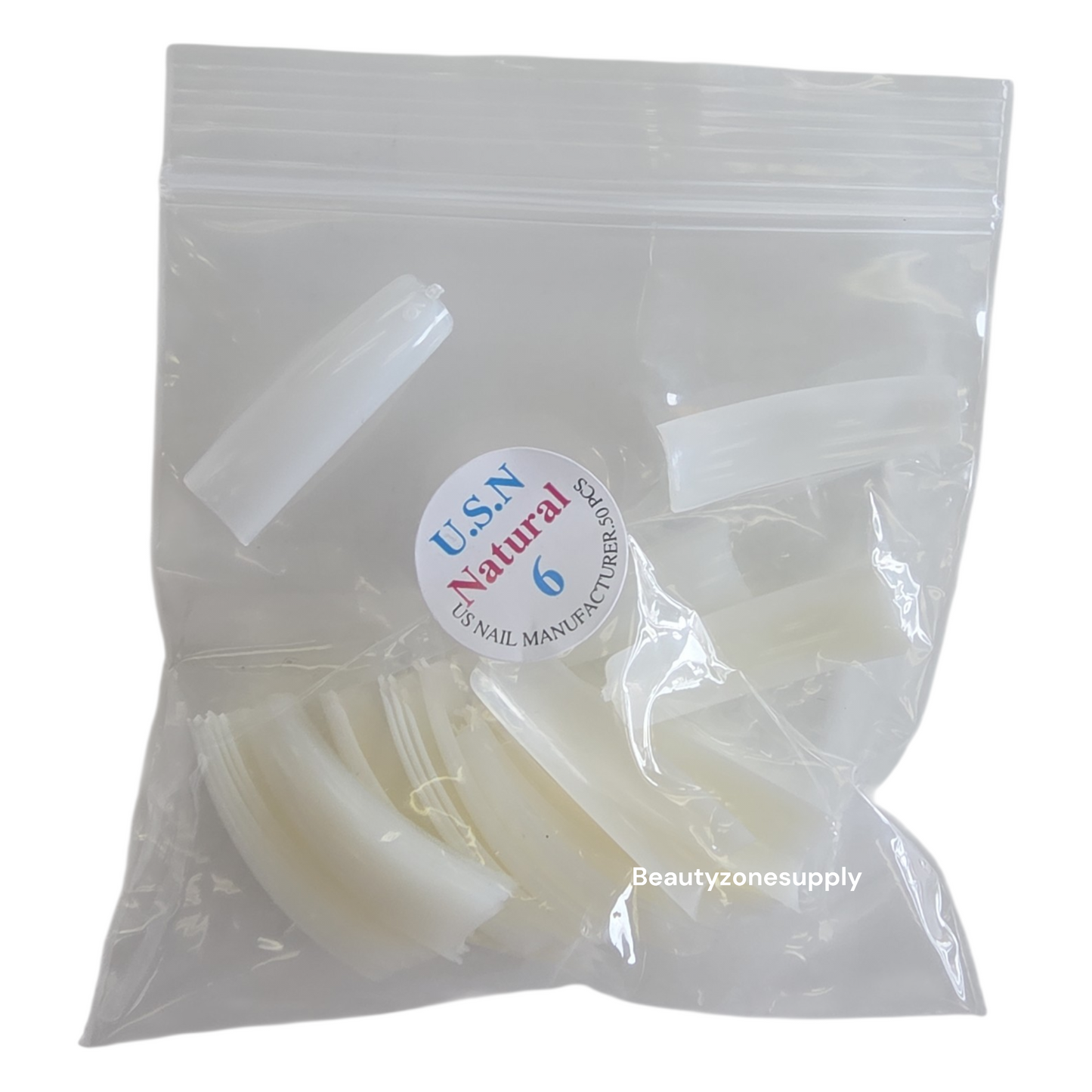 USN Reglular Natural Nail Tips Refill – 50 Piece Bag
