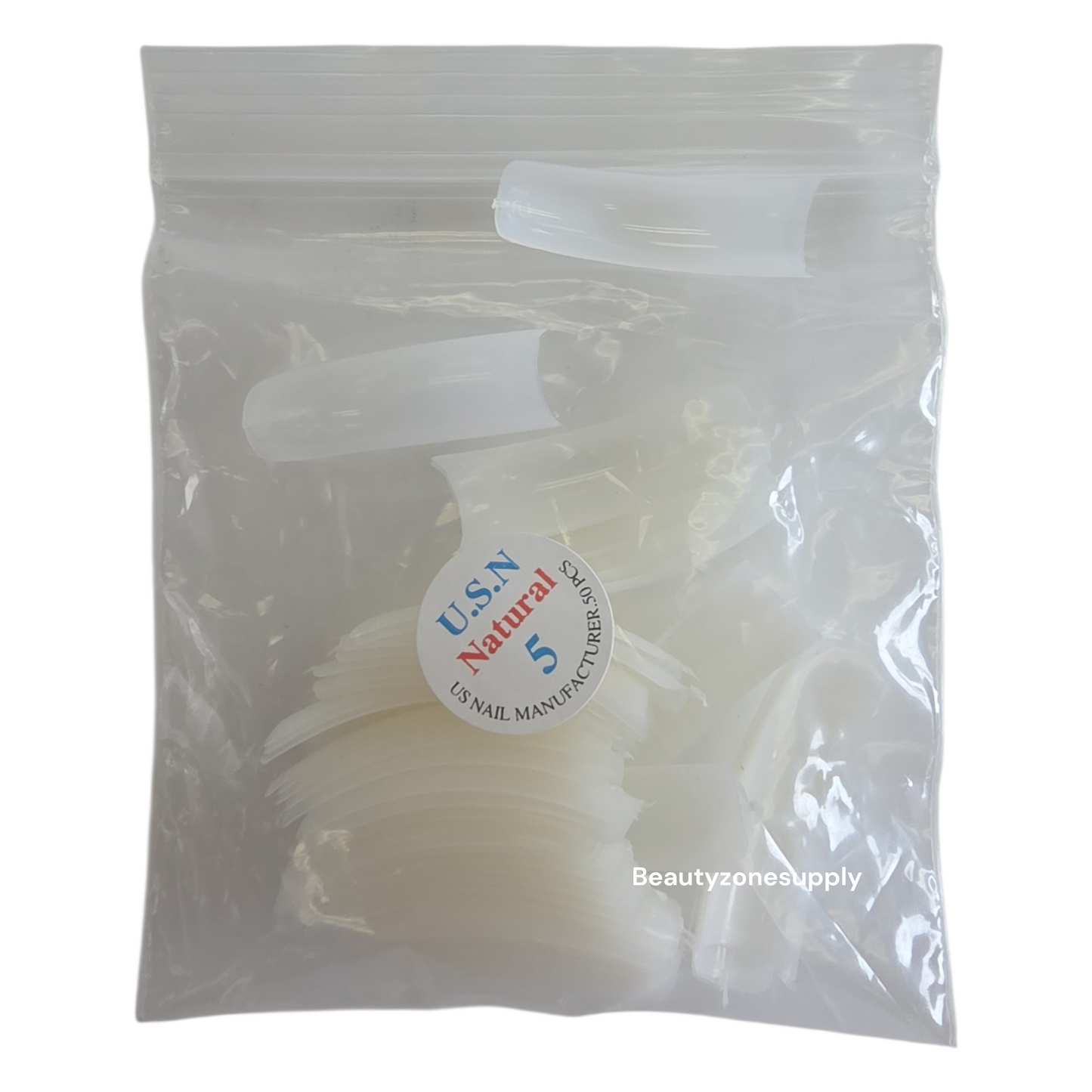 USN Reglular Natural Nail Tips Refill – 50 Piece Bag