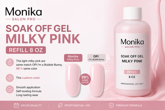 Monika Soak off Gel Light Milky Pink Refill 8 oz