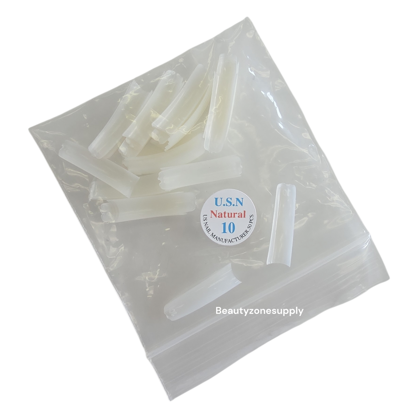 USN Reglular Natural Nail Tips Refill – 50 Piece Bag