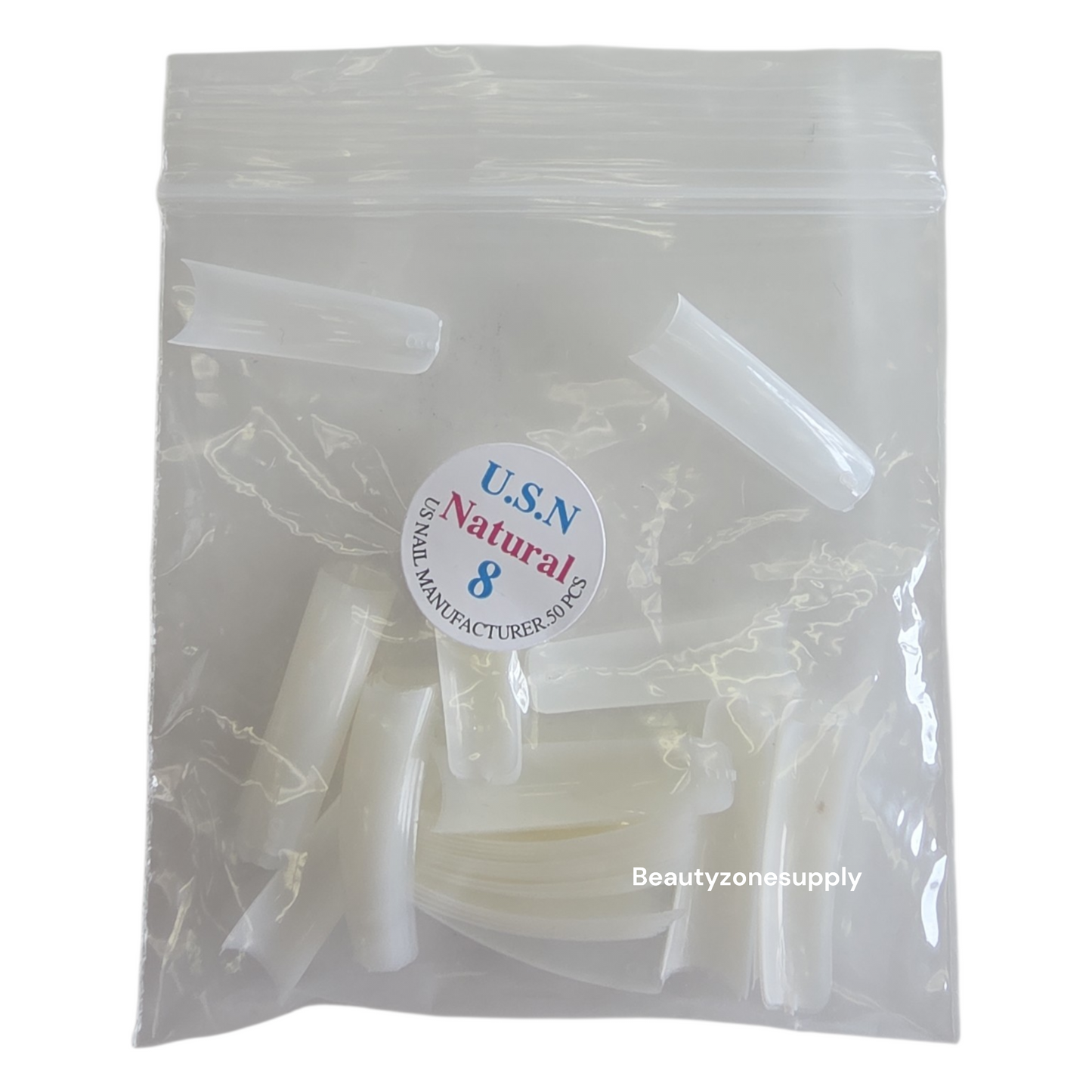 USN Reglular Natural Nail Tips Refill – 50 Piece Bag