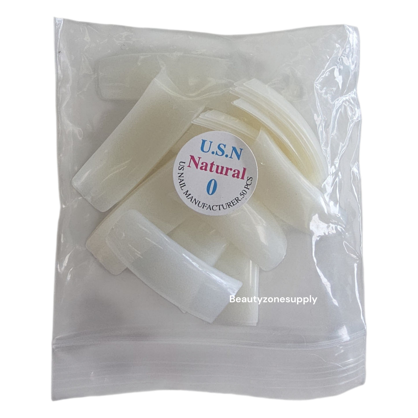 USN Reglular Natural Nail Tips Refill – 50 Piece Bag