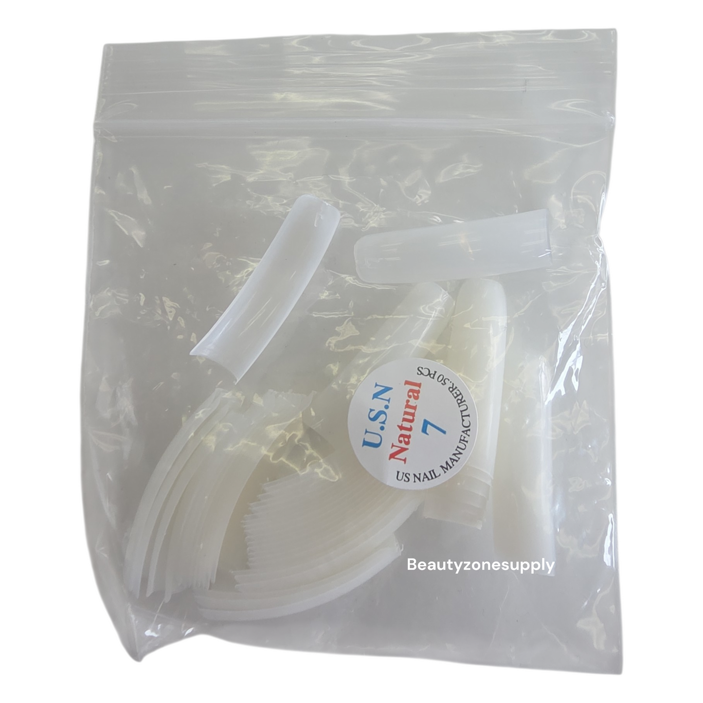 USN Reglular Natural Nail Tips Refill – 50 Piece Bag