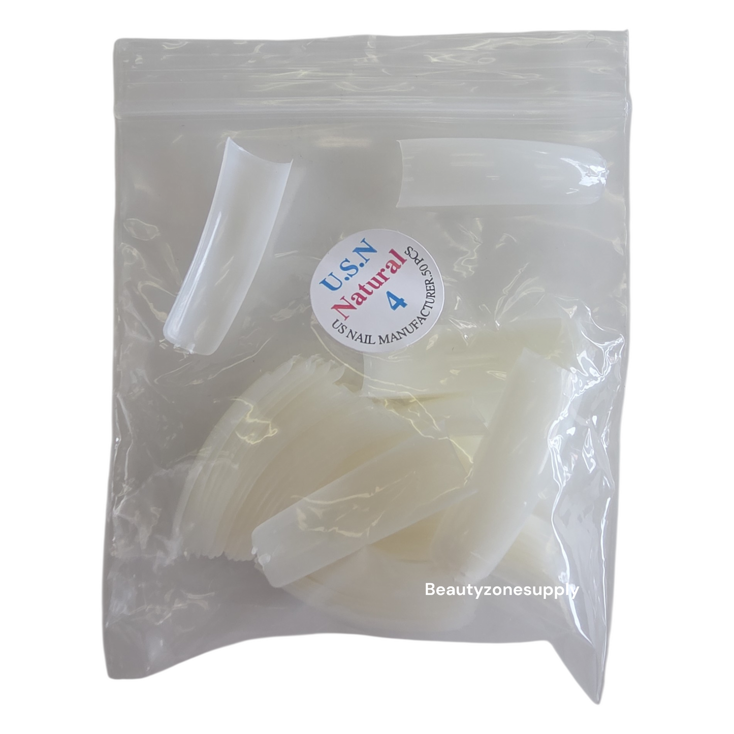USN Reglular Natural Nail Tips Refill – 50 Piece Bag
