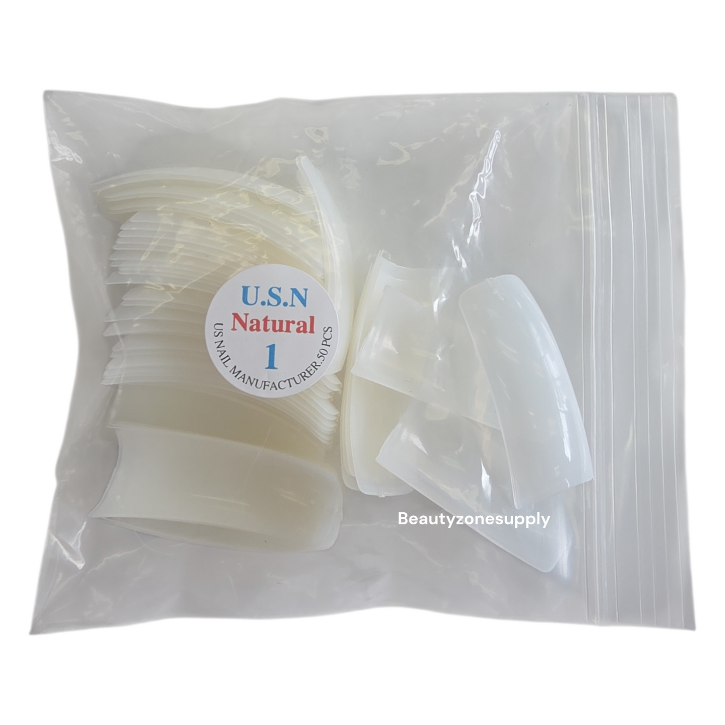 USN Reglular Natural Nail Tips Refill – 50 Piece Bag