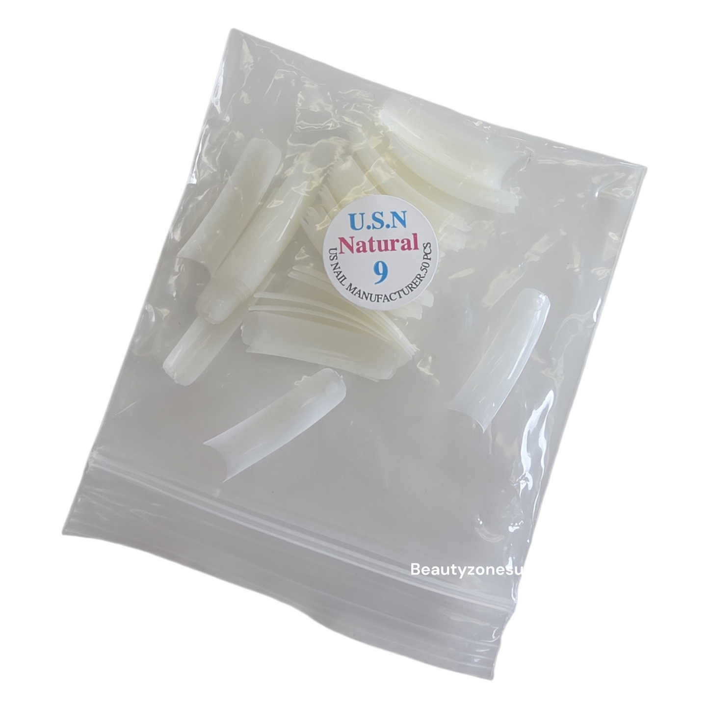 USN Reglular Natural Nail Tips Refill – 50 Piece Bag