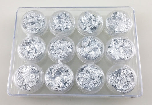 Nail art foil 12pcs silver #9286-Beauty Zone Nail Supply
