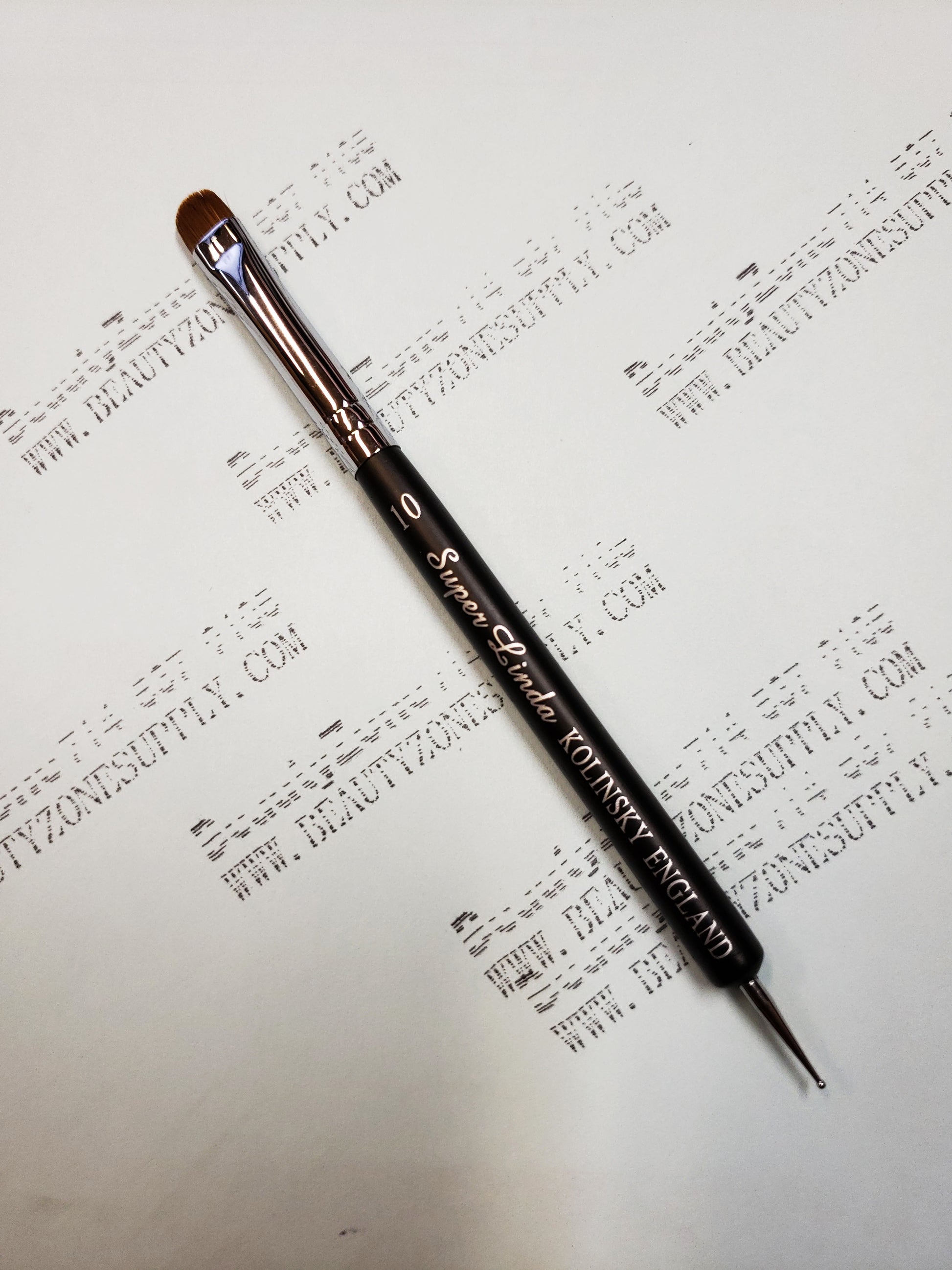 Super Linda French Brush Black With Dot Tool F#10-Beauty Zone Nail Supply
