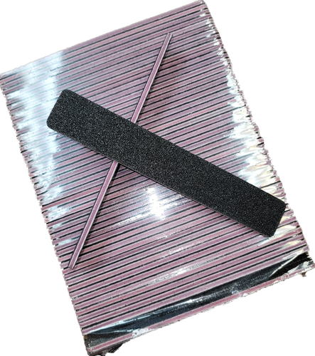 Nail File Jumbo 80/80 Lavender Black 50 pc #F087-Beauty Zone Nail Supply
